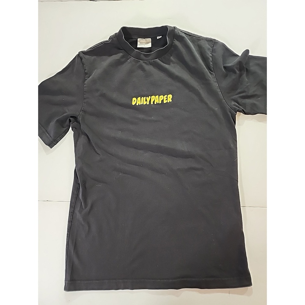 Daily Paper Clothing Spellout Logo 2 Sided Graphic Black T-Shirt Small